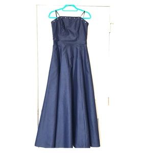Denim Rhinestone Gown